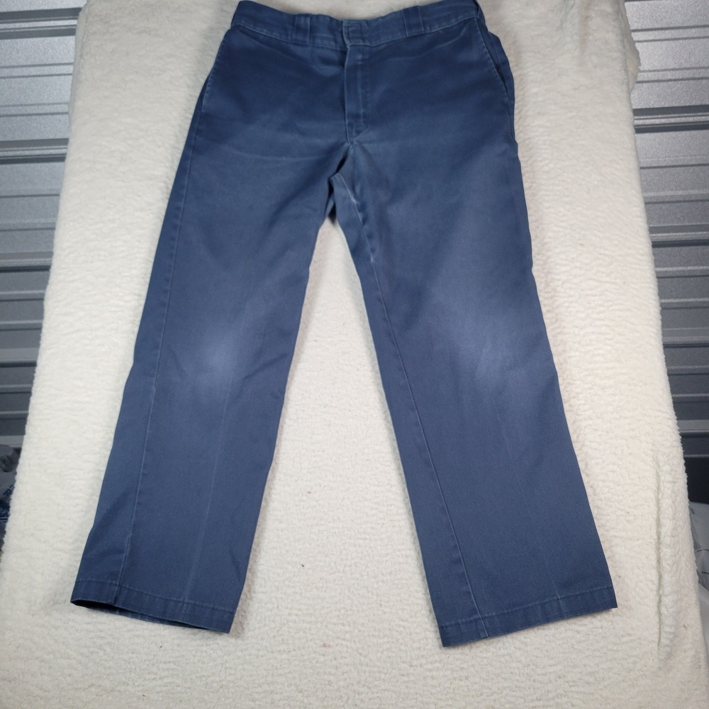 Dickies 874 Original Fit Pants Mens 34x29 Navy Blue Straight Leg Twill Workwear